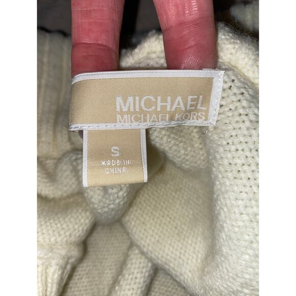 Michael Kors Faux-Fur Cream Button Front Sweater Vest size Small Brown Tan Fur - Picture 8 of 11